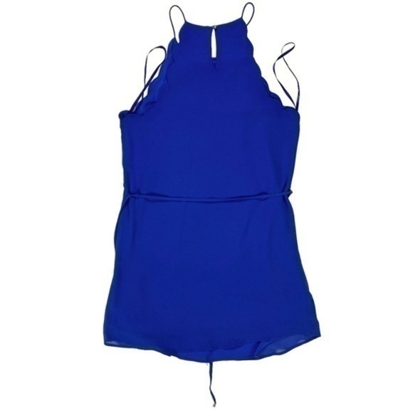 Lost April Slip Dress Womens Size Small Royal Blue Sleeveless Belted Lined Mini - Picture 7 of 15
